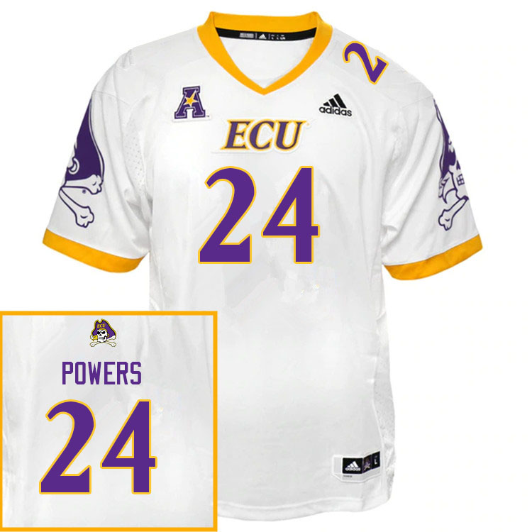 Men #24 Jack Powers ECU Pirates College Football Jerseys Sale-White